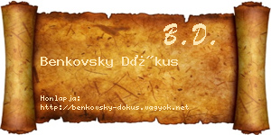 Benkovsky Dókus névjegykártya